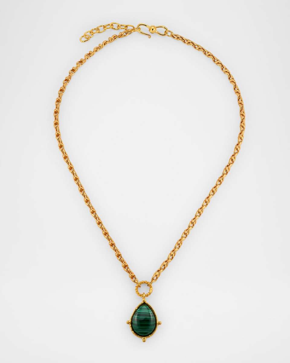 Malachite Drop Necklace
